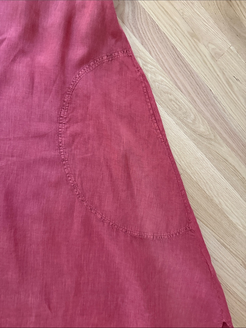 OSKA Maxi Clay Red Women's Linen Dress - Signature Style - Picture 6 of 14
